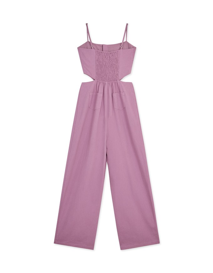 Side Hollow Zipper Jumpsuit (With Padding)