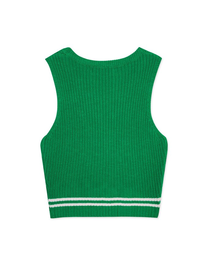 Line Knit Cropped Tank Top