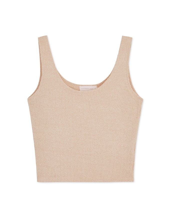 Crew Neck Knit Fitted Tank Top