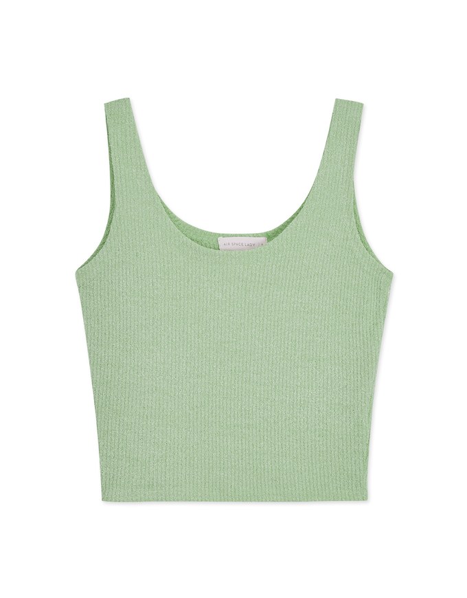 Crew Neck Knit Fitted Tank Top