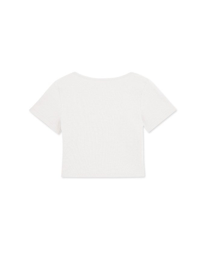 Square-Necked Ribbed Crop Top - AIR SPACE