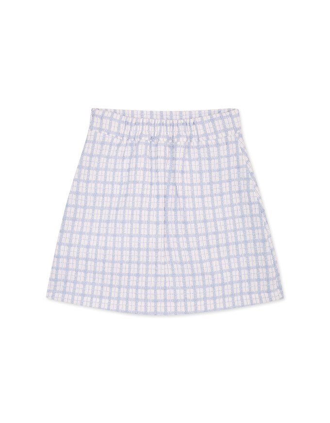 Tweed Checkered Color Skirt
