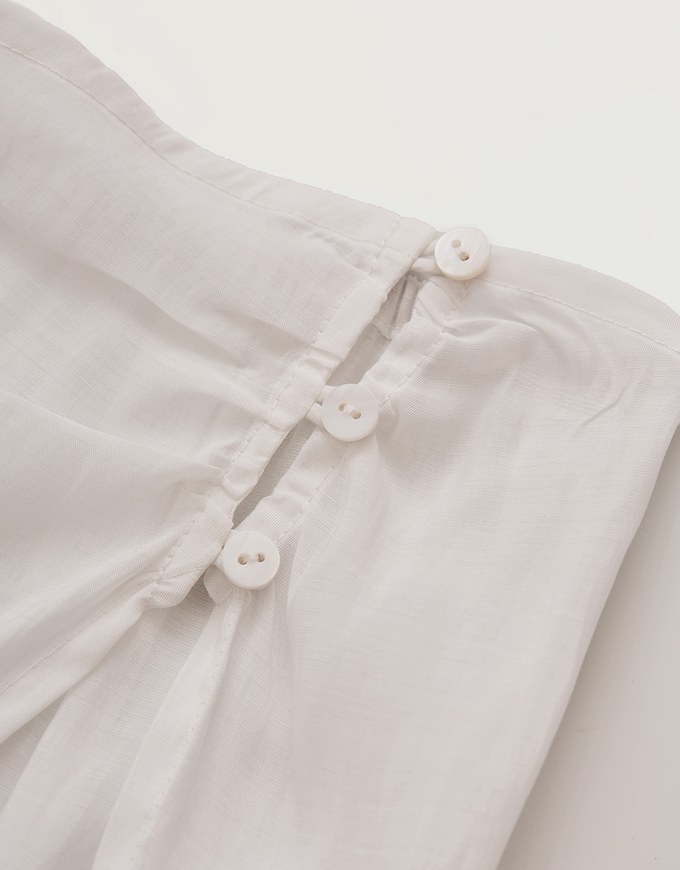 Button-Breasted Slit Chiffon Dress