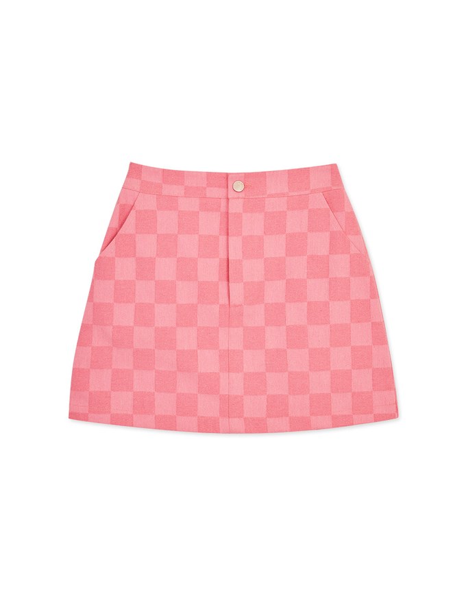 CheckerBoard Denim Skirt