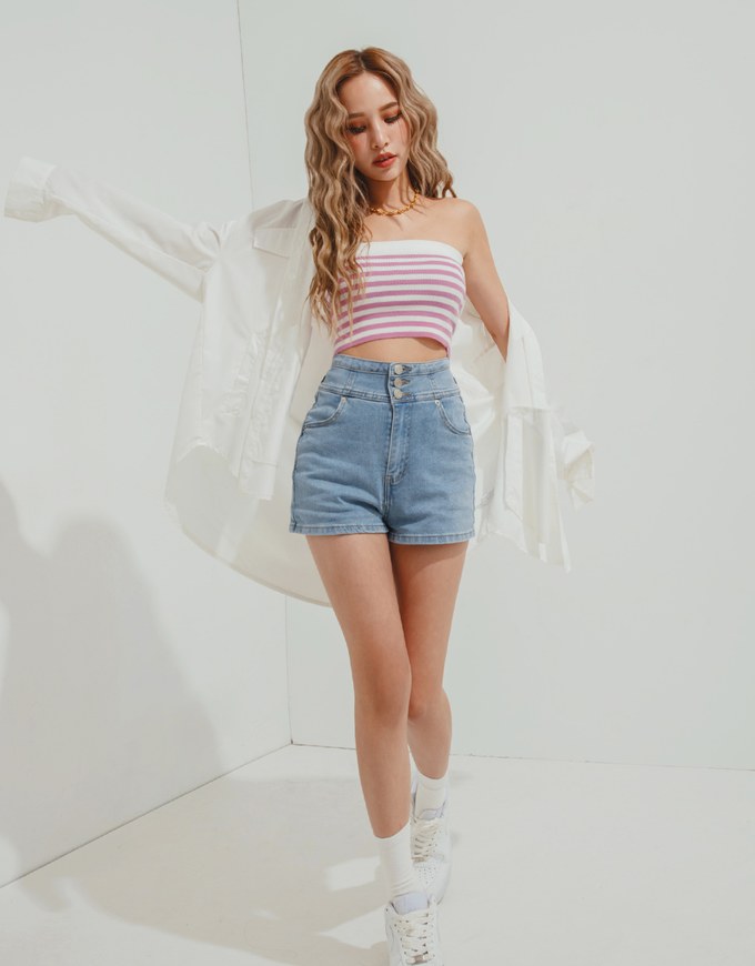 Breezy Cooling No Filter Slimming Denim Shorts - AIR SPACE