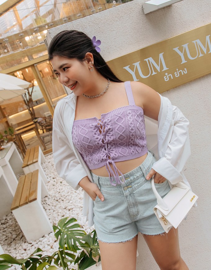 2Way Strap Knit Crop Vest