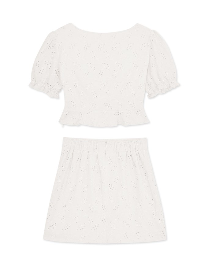 Broderie Anglaise Lace-Up Set Wear