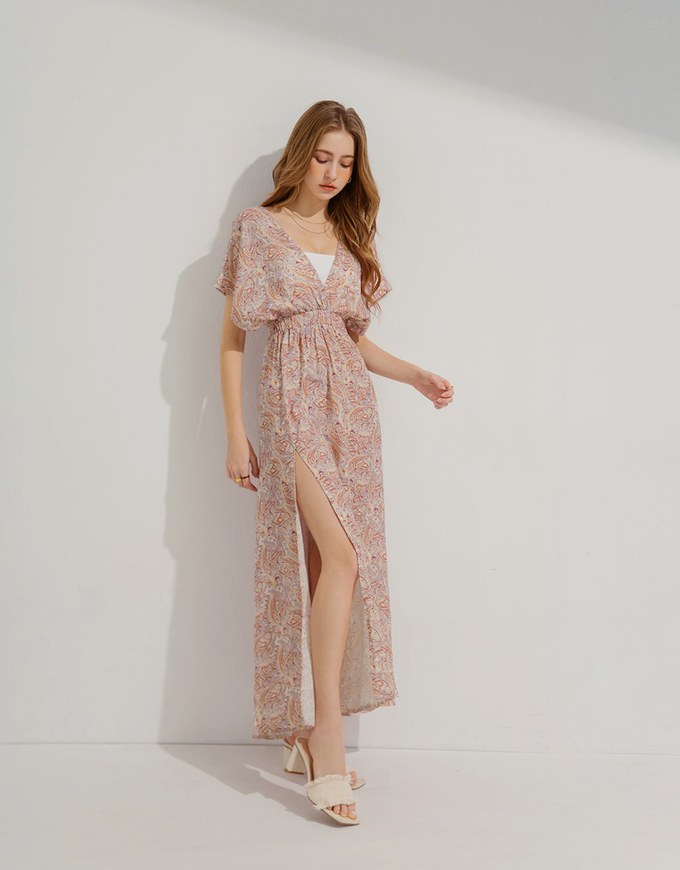 Paisley Slit Long Dress