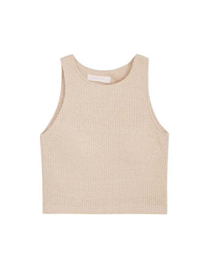 Ribbed Crop Tank Top (With Padding)