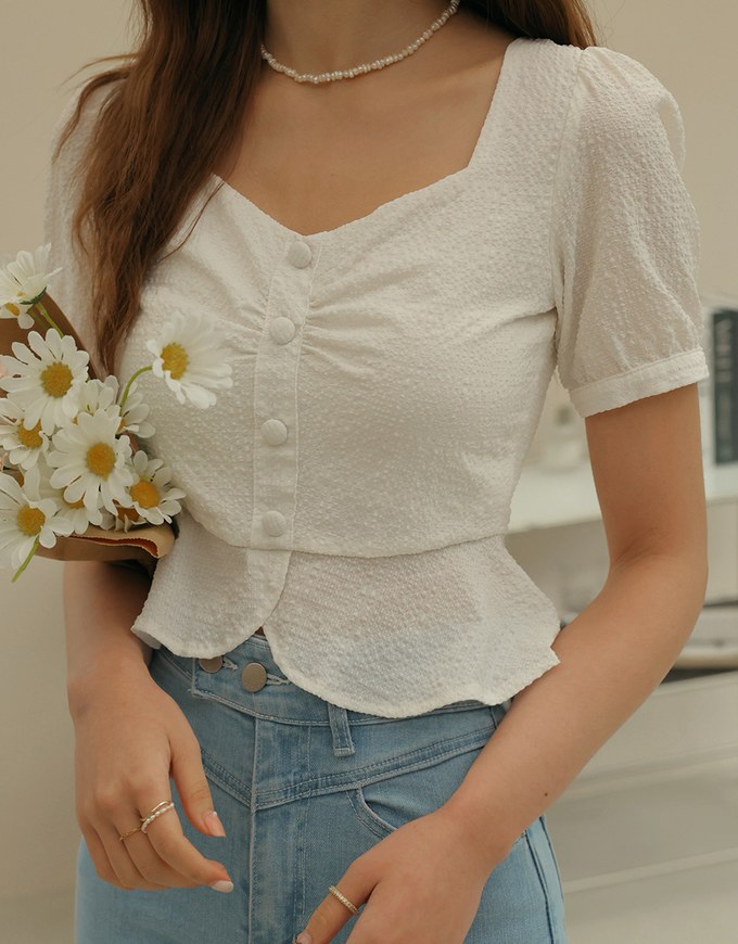 French Style Short Sleeve Top