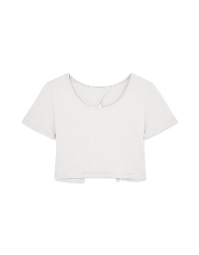 Back Hollow Round Hem Top