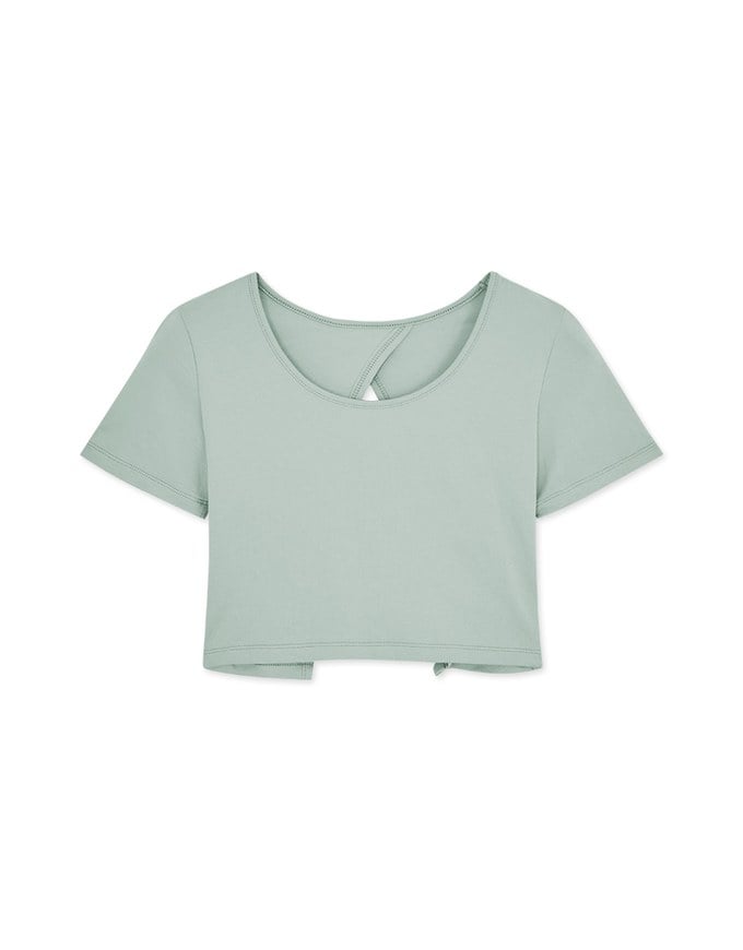 Back Hollow Round Hem Top