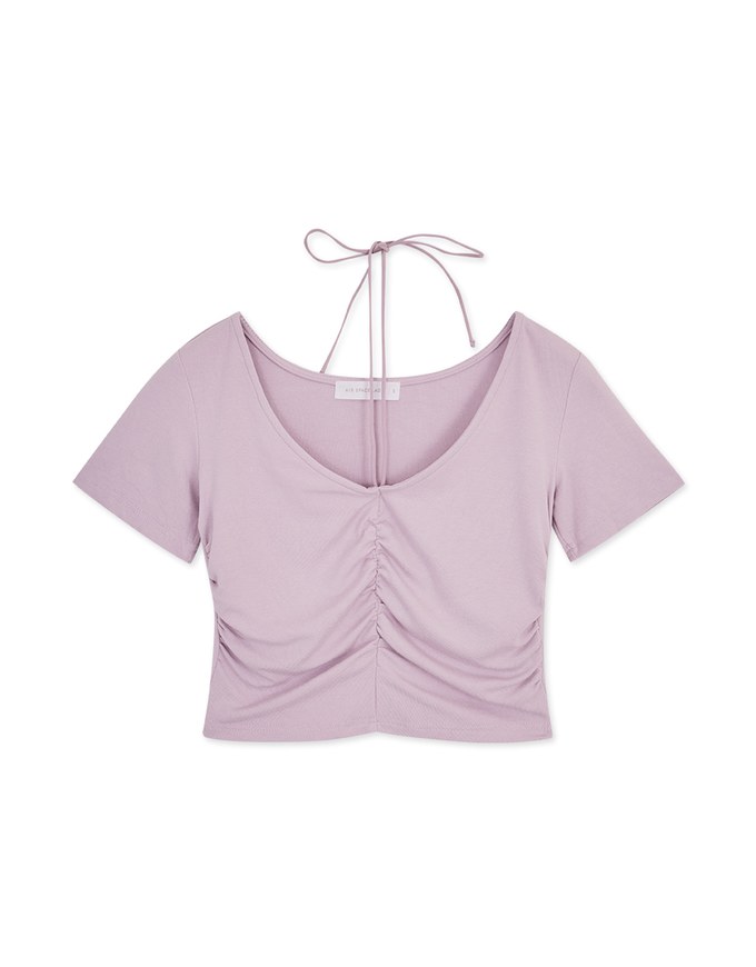 Halter Neck Scrunch Crop Top