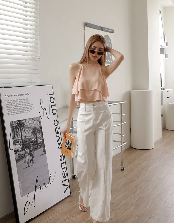 Halter Chiffon Flowy Top