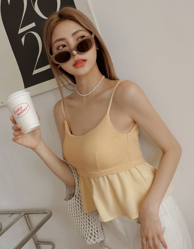 Thin Shoulder Splice Cami Top (With Shoulder)