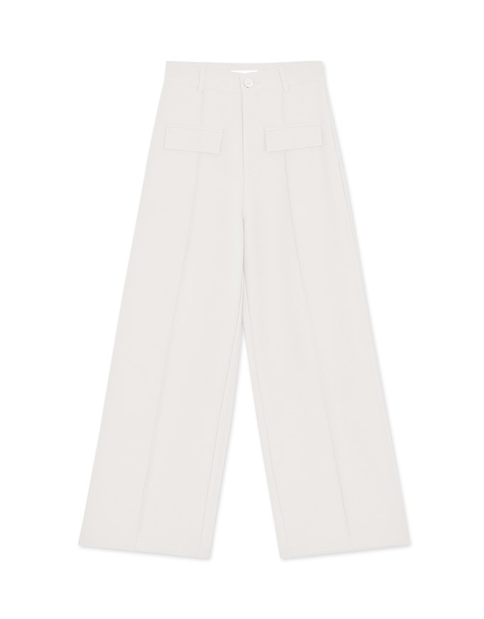 Pocket High Waist Straight Leg Pants