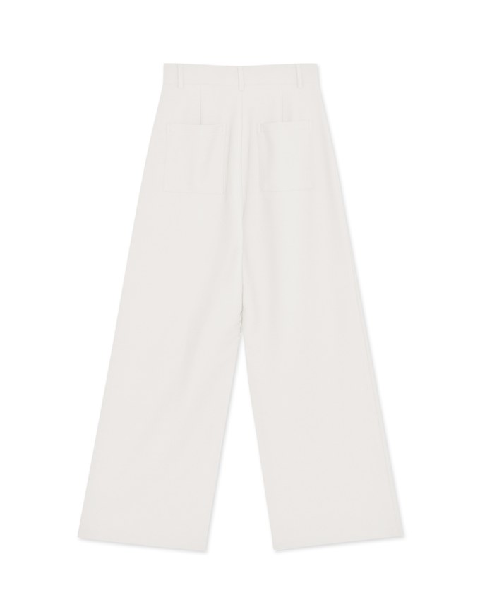 Pocket High Waist Straight Leg Pants