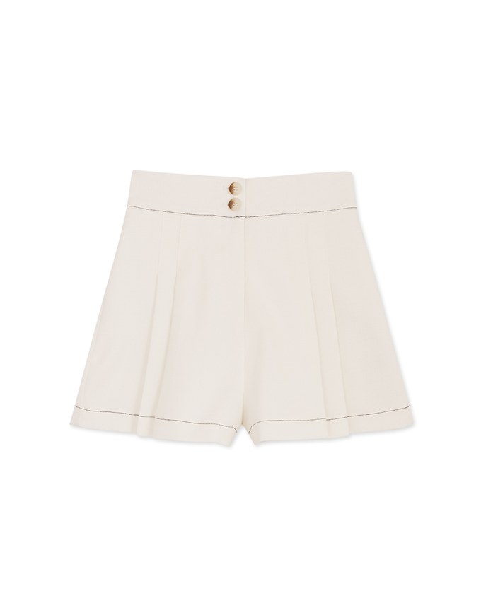 Double Breasted Pleated Shorts