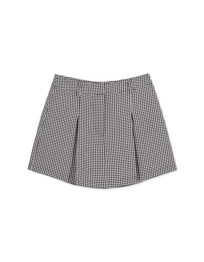 Dainty Check Pleated Skirt