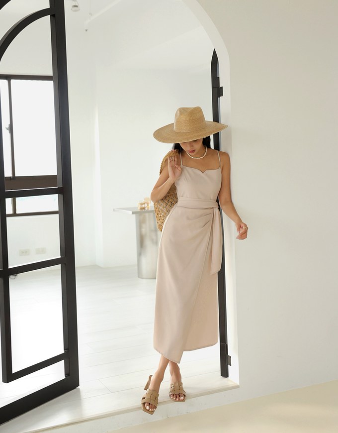 Casual Strappy Thin Shoulder Maxi Dress - AIR SPACE
