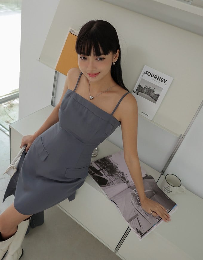 Comfy Thin Shoulder Strap Mini Dress