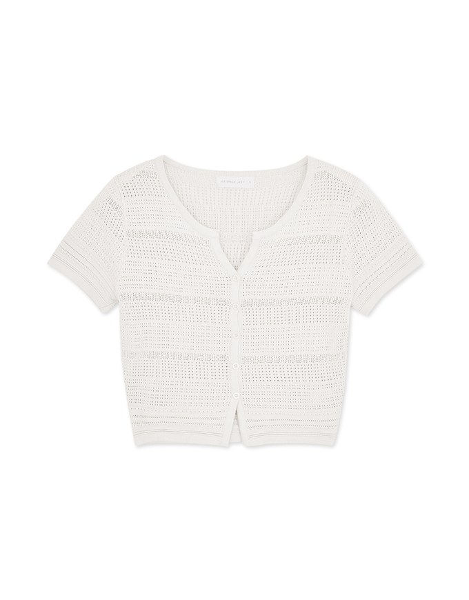 Casual Hollow Knit Top