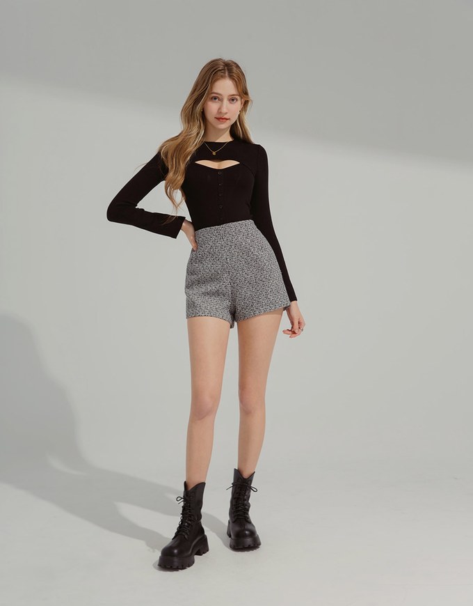 Two-piece Hollow Ribbed Top
