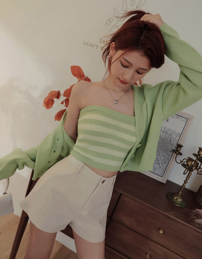 Macaron Loose Knitted Suit