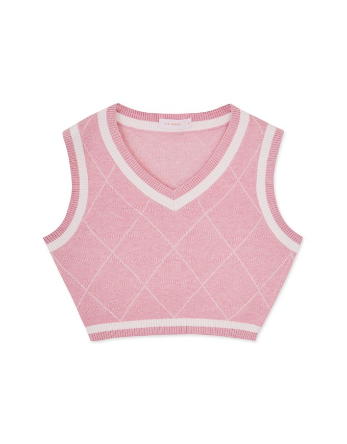 【Benefit】Preppy style Knitted Vest Top