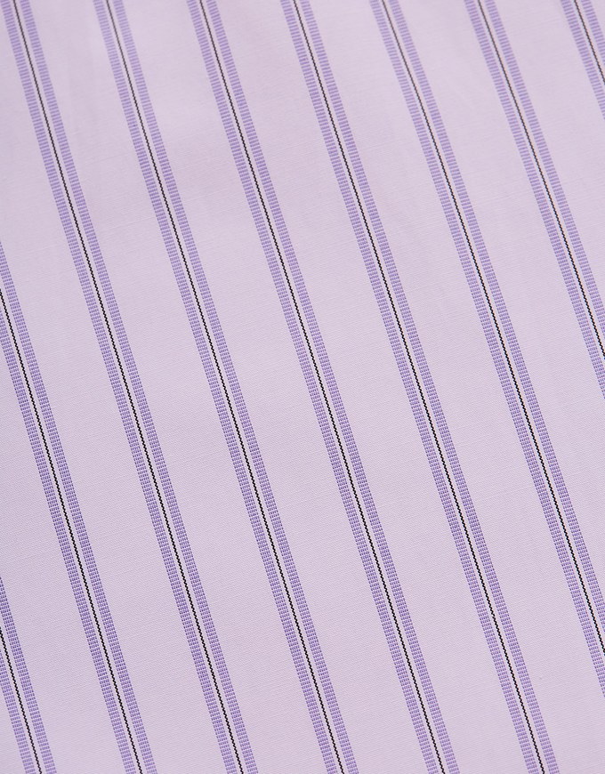 Striped Lapel Straped Long Sleeve Blouse