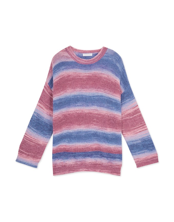 【SHIUAN'S DESIGN】Colorful Two Tone Loose Knit Top