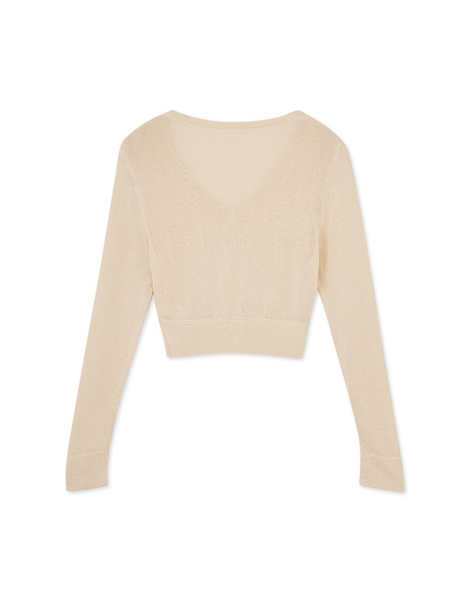 V Neck Knitted Long Sleeve Top