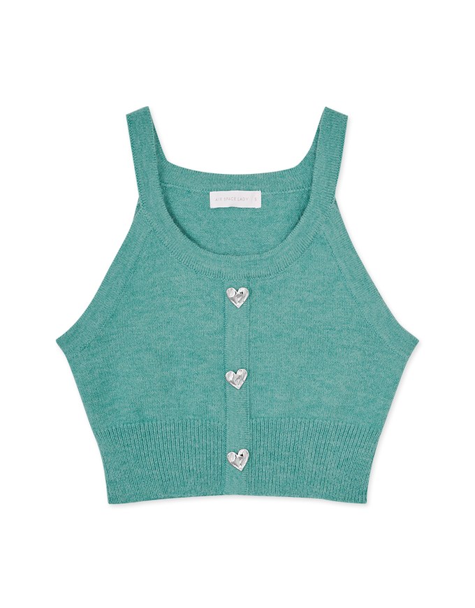 Love Shape Button Knitted Cami Top