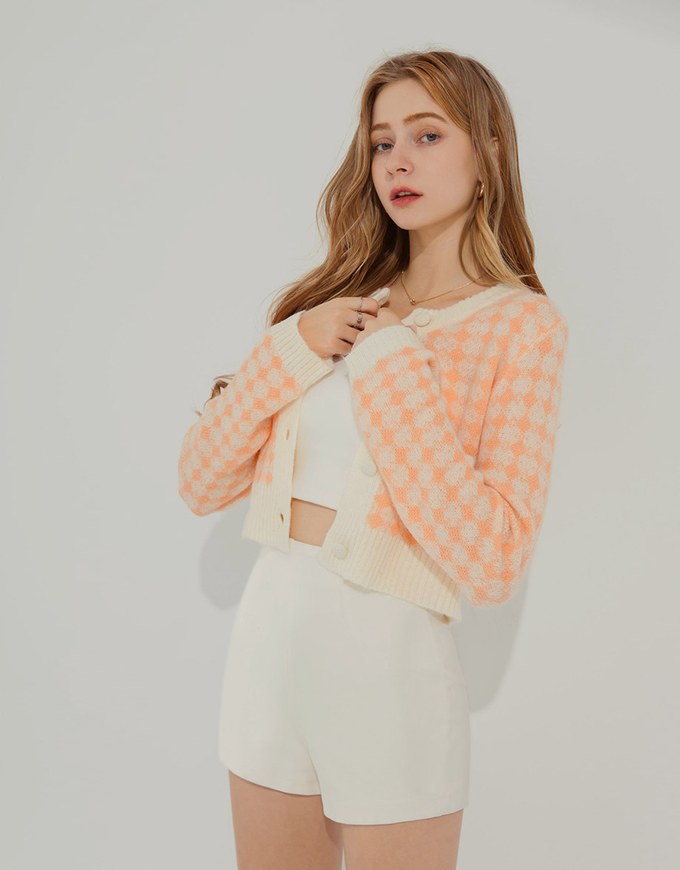 Argyle Plaid Knitted Top