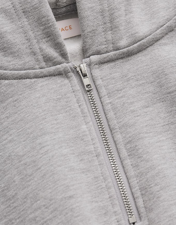 Inner Fleece Half Zip Hooded Top