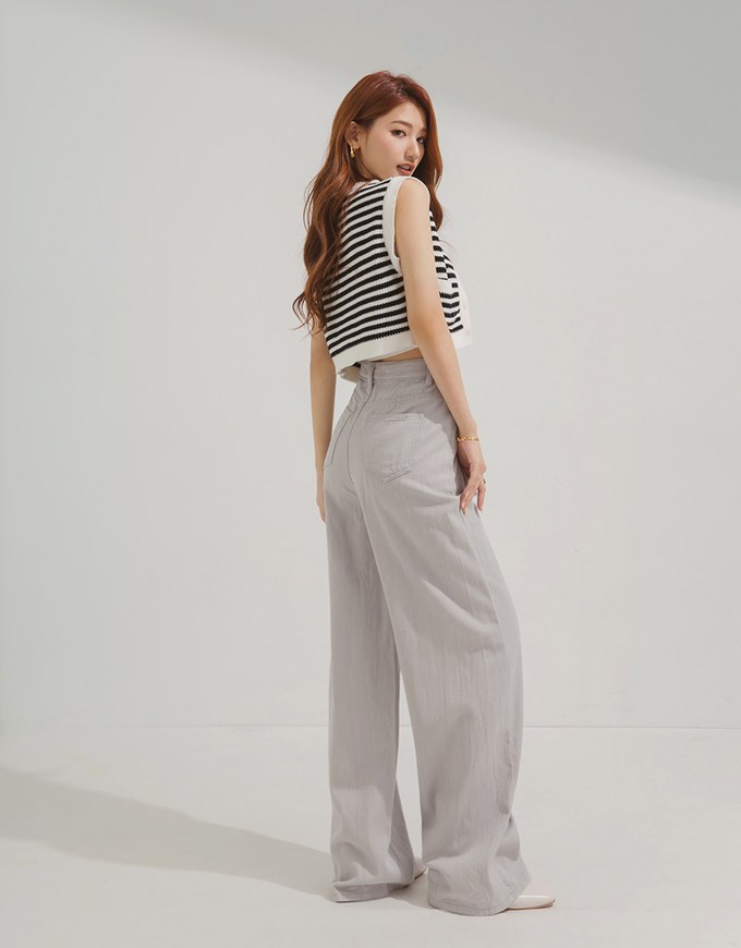 Floor-Length Denim Wide Pants