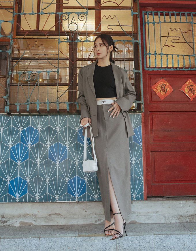 【Elecher's Design】Casual Loose Long Suit Jacket (With Shoulder Pads)