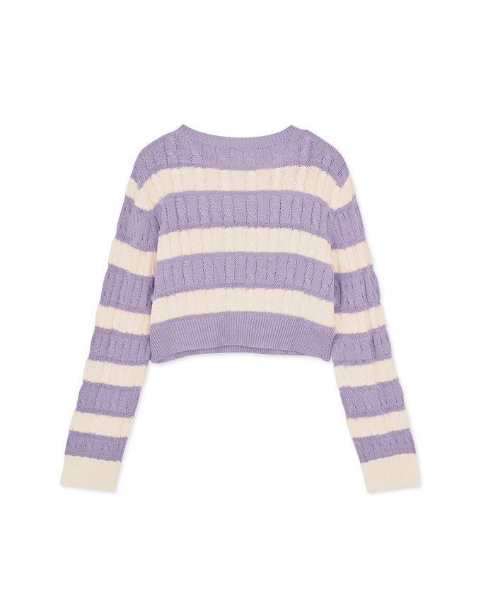 Thick Striped Twist Knit Top