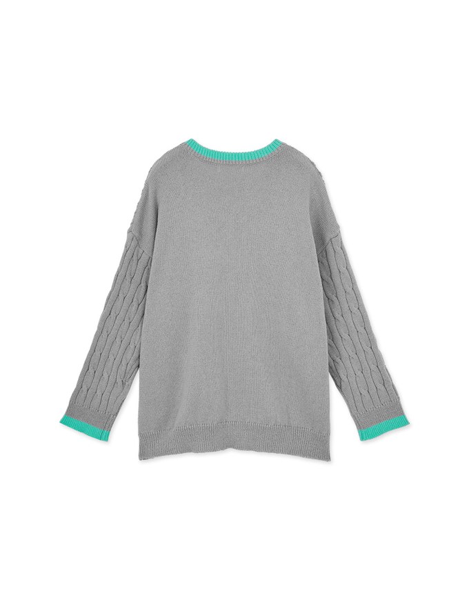 Contrast Twist Knitted Long Top