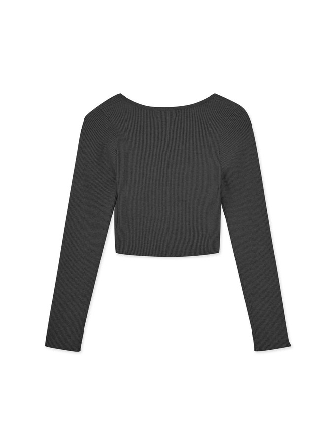 Faux 2 Piece Zip Knitted Top