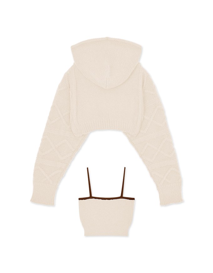 Knitted Hooded Set Wear