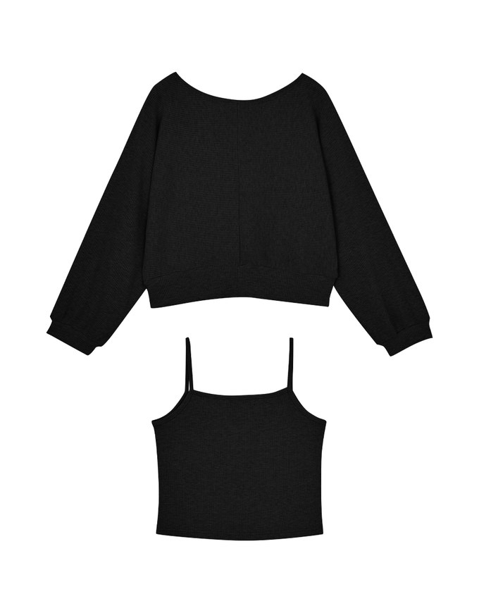 2 Piece V-Neck Knitted Top