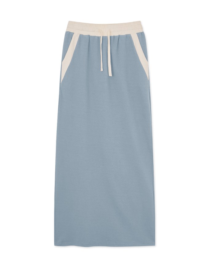 Contrast Color Comfort Maxi Skirt