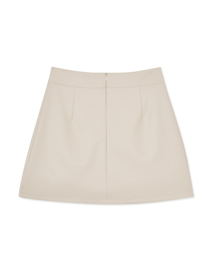Leather Zipper Slit Skirt