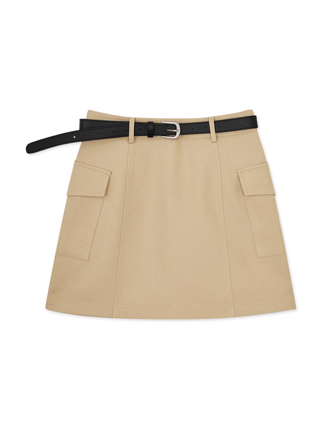 Double Pocket Workwear Short Skirt (with belt)