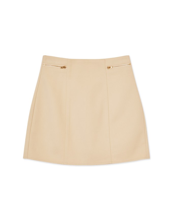 Side Zip Flannel Skirt