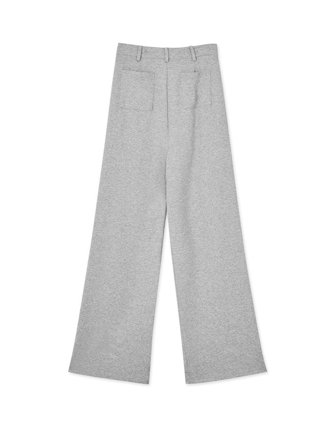 Drawstring Cotton Pleated Long Pants