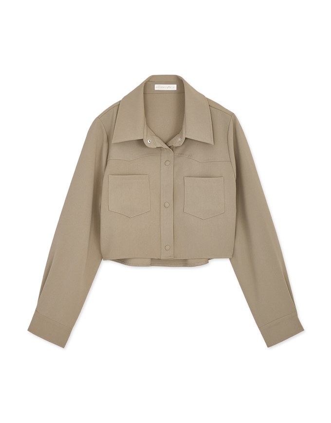 British Cropped Button-Down Jacket