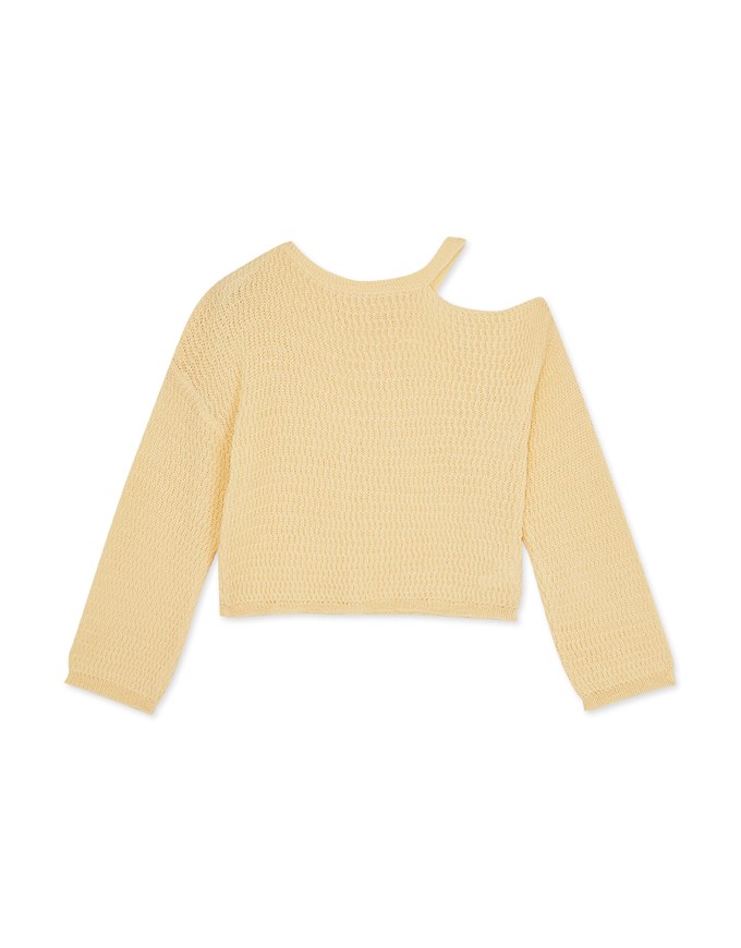 Off Shoulder Knitted Long Sleeved Top