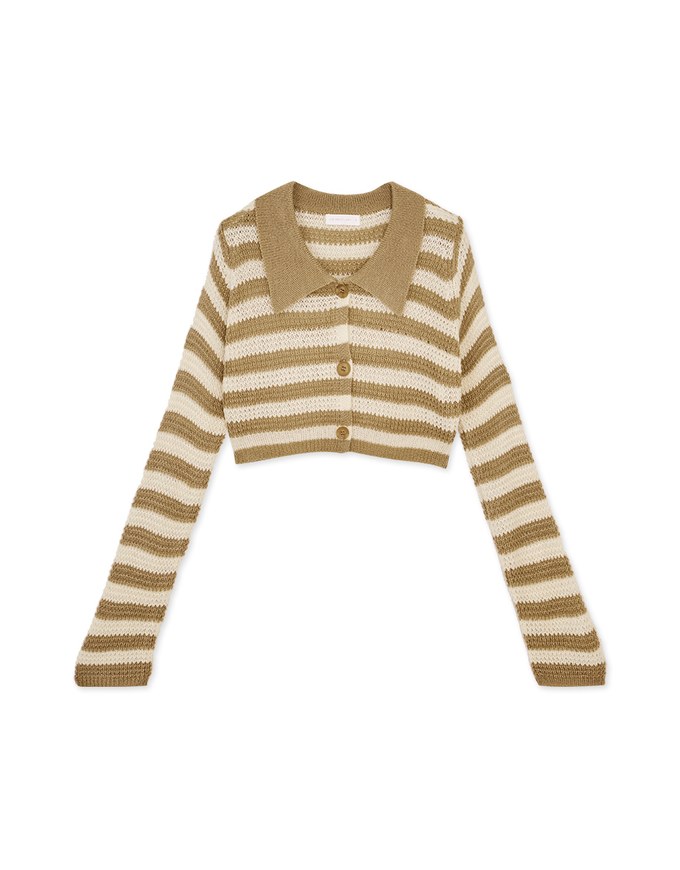 ᴍᴇɪɢᴏ's Design】Sweet Sultry Big Collar Striped Knit Top - AIR 